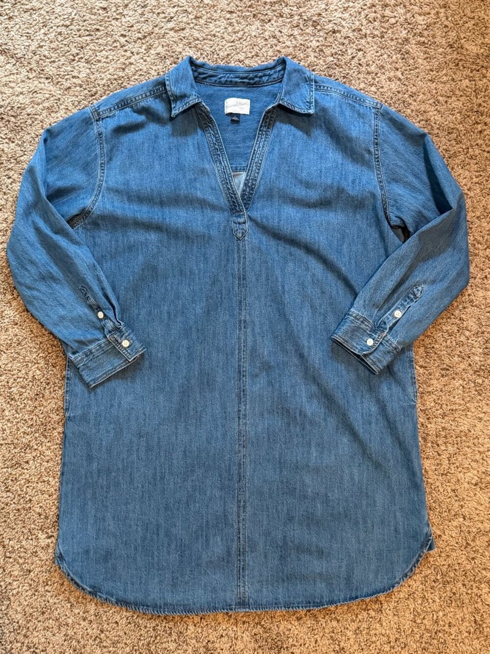 Universal Thread Blue Jean Denim Shirt Dress Size Large - Picture 8 of 10
